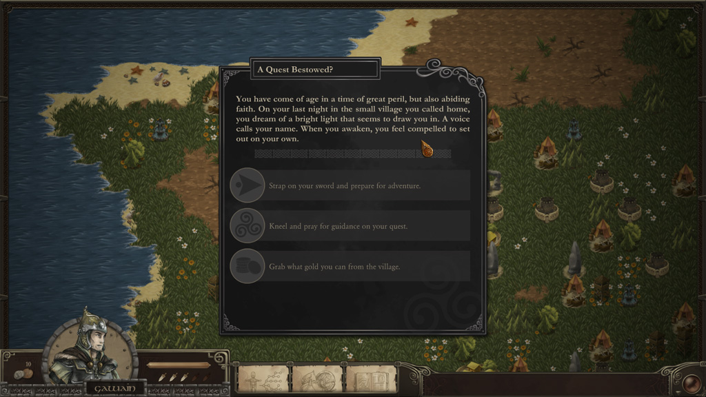 Early screenshot of the dialog system